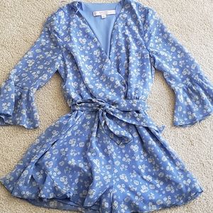 Blue floral romper